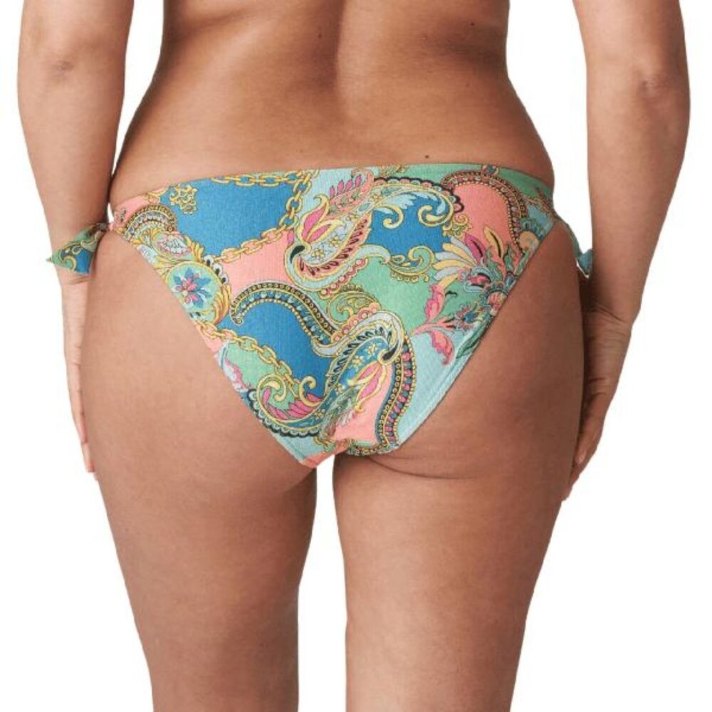 NEW PRIMA DONNA Women's Bikini Swim Bottom Celaya Side Tie Shiny Fabric Size XS